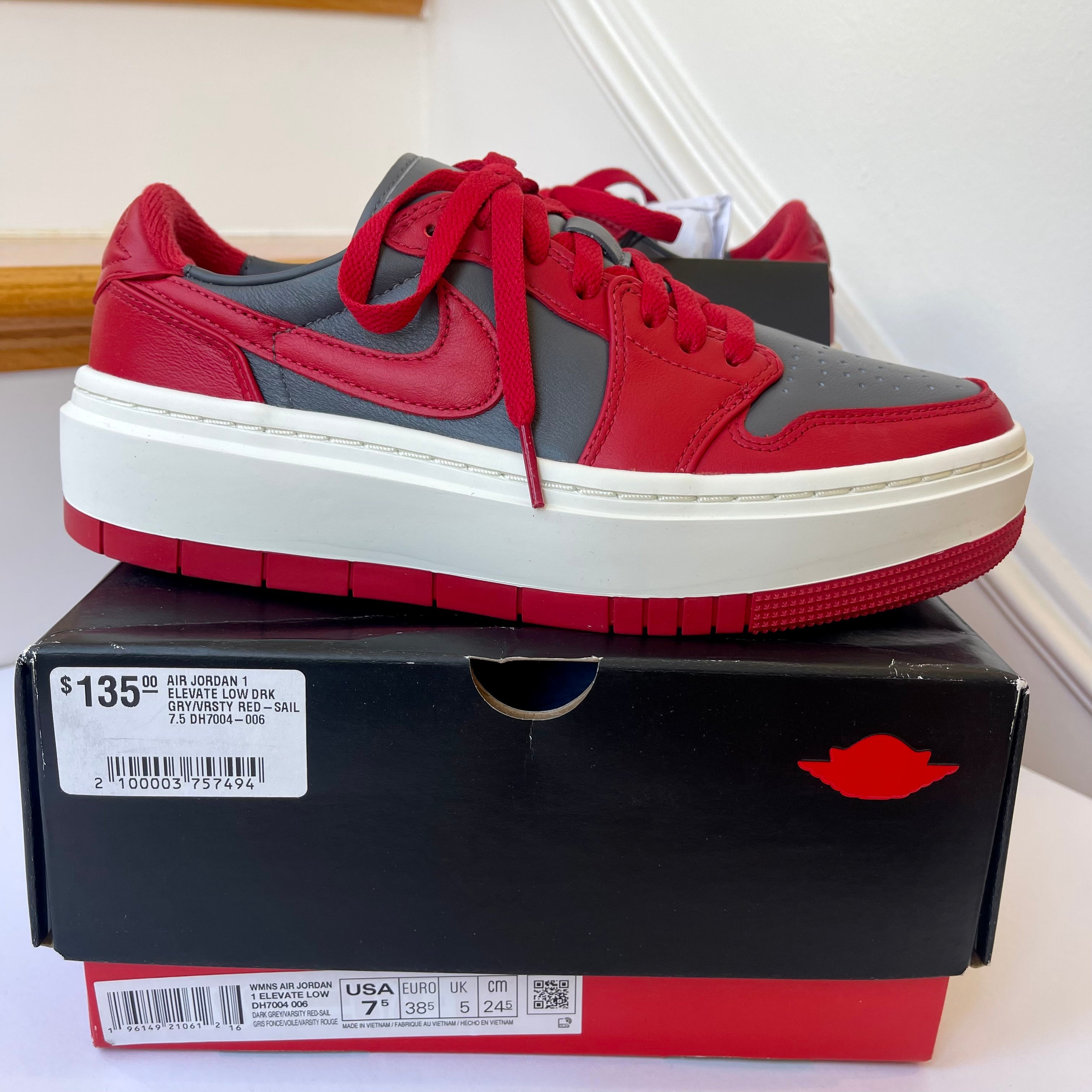 Nike Air Jordan Elevate Platform Women’s Sneakers - Varsity Red / Dark Grey