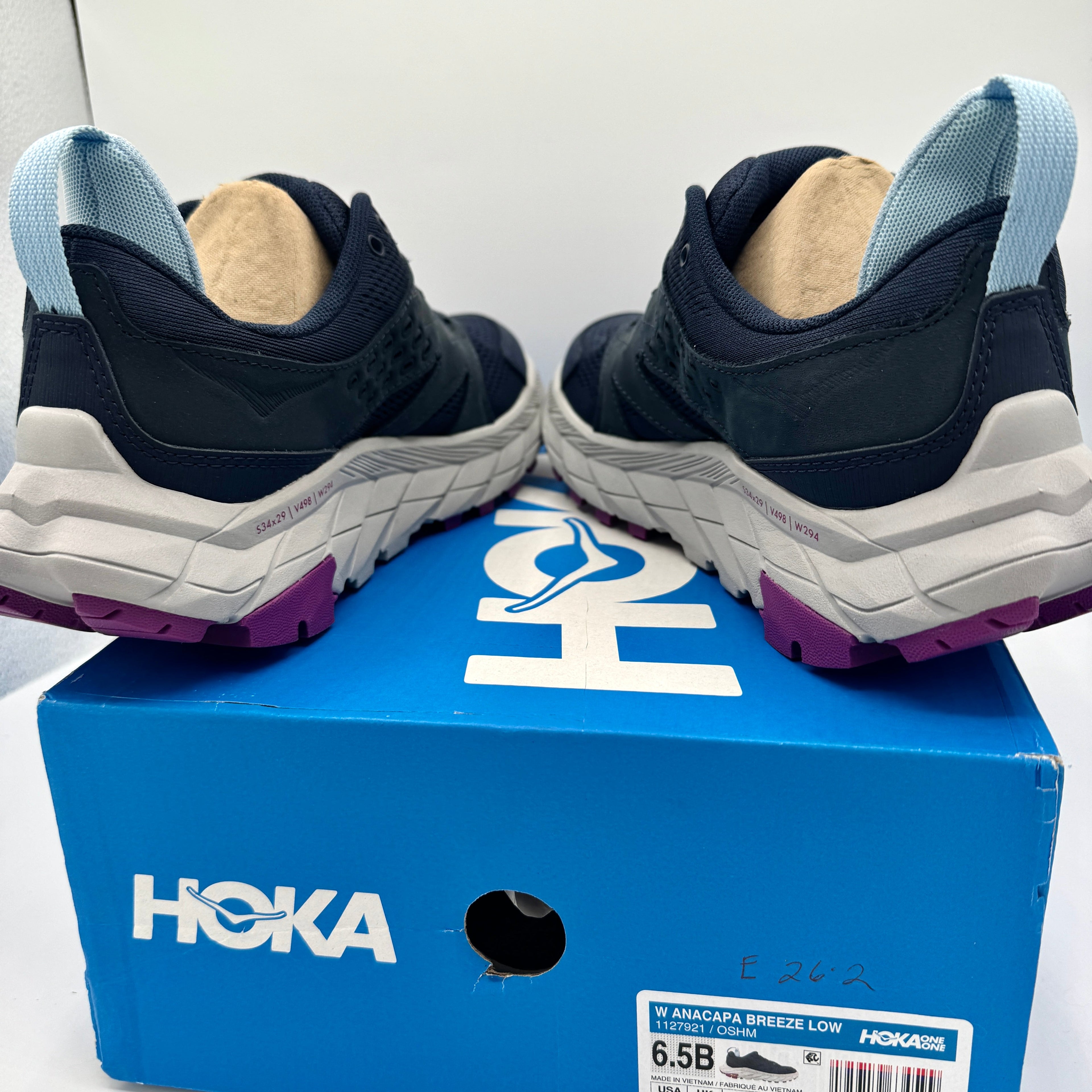 Hoka Anacapa Breeze Low Women’s Hiking Shoes in Outer Space / Harbor Mist