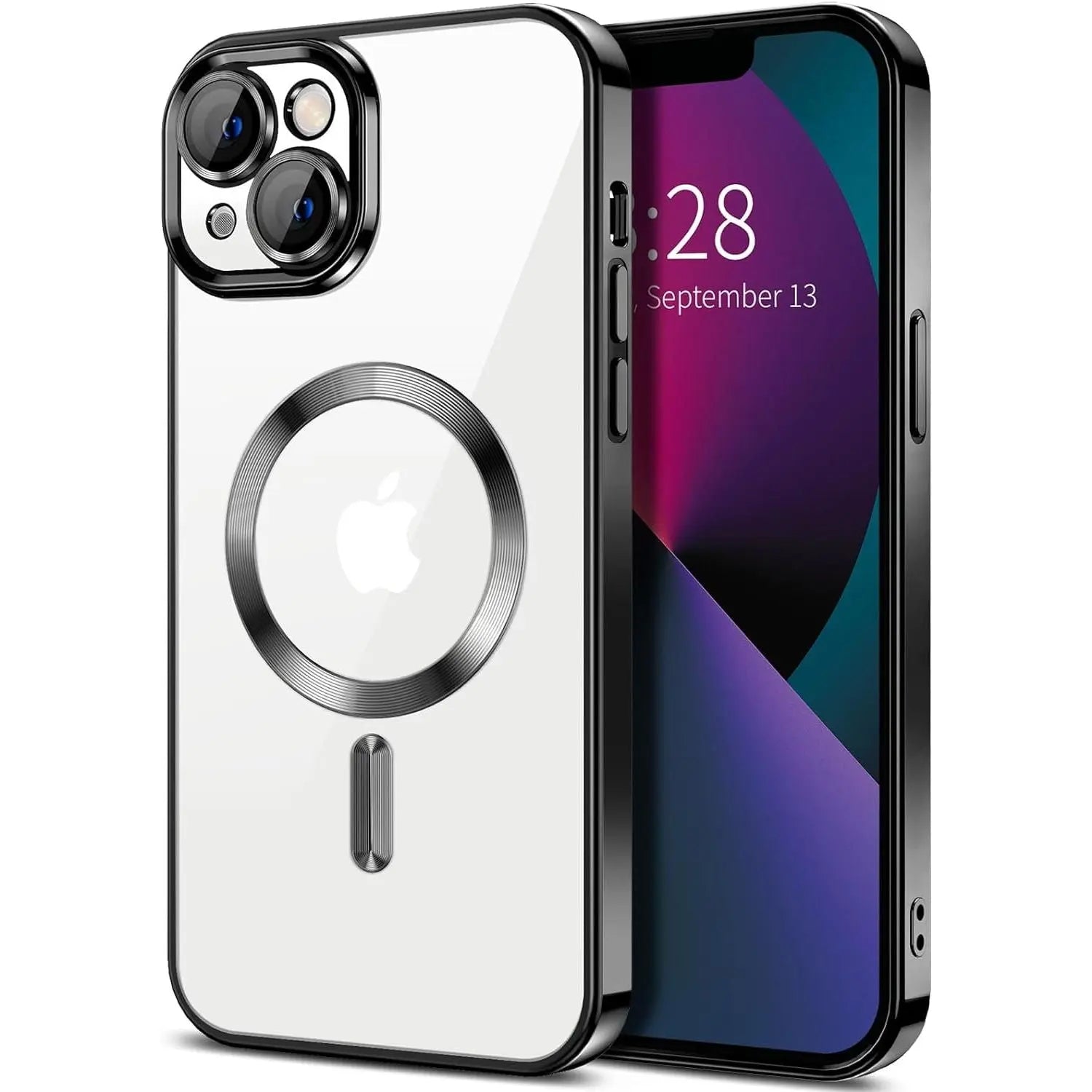 Entronix [Magnetic] Case Compatible with iPhone 14 - [Clear Back] Luxury Glossy Cover