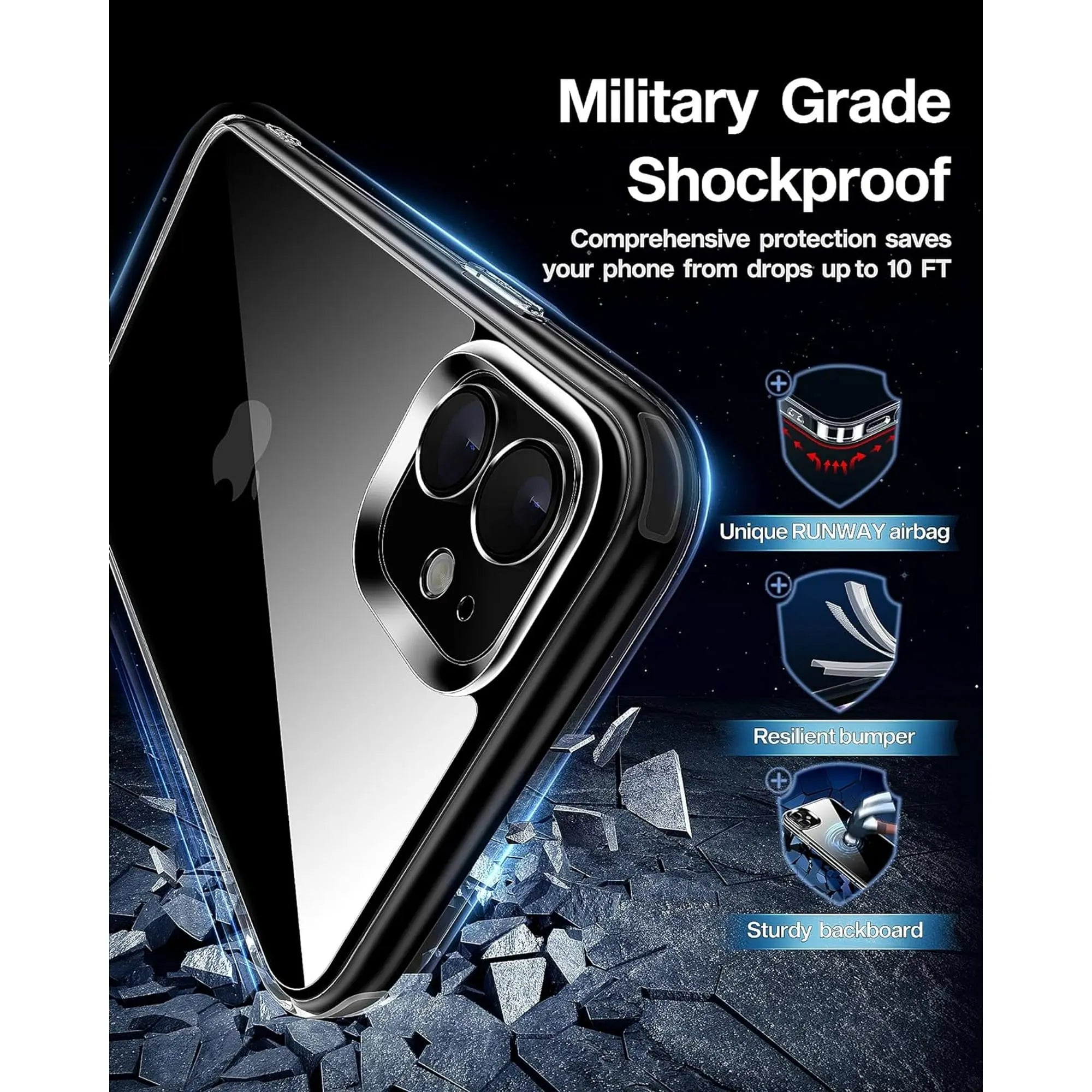 Entronix Case Compatible with iPhone 11 - [Hard Back] Slim Clear