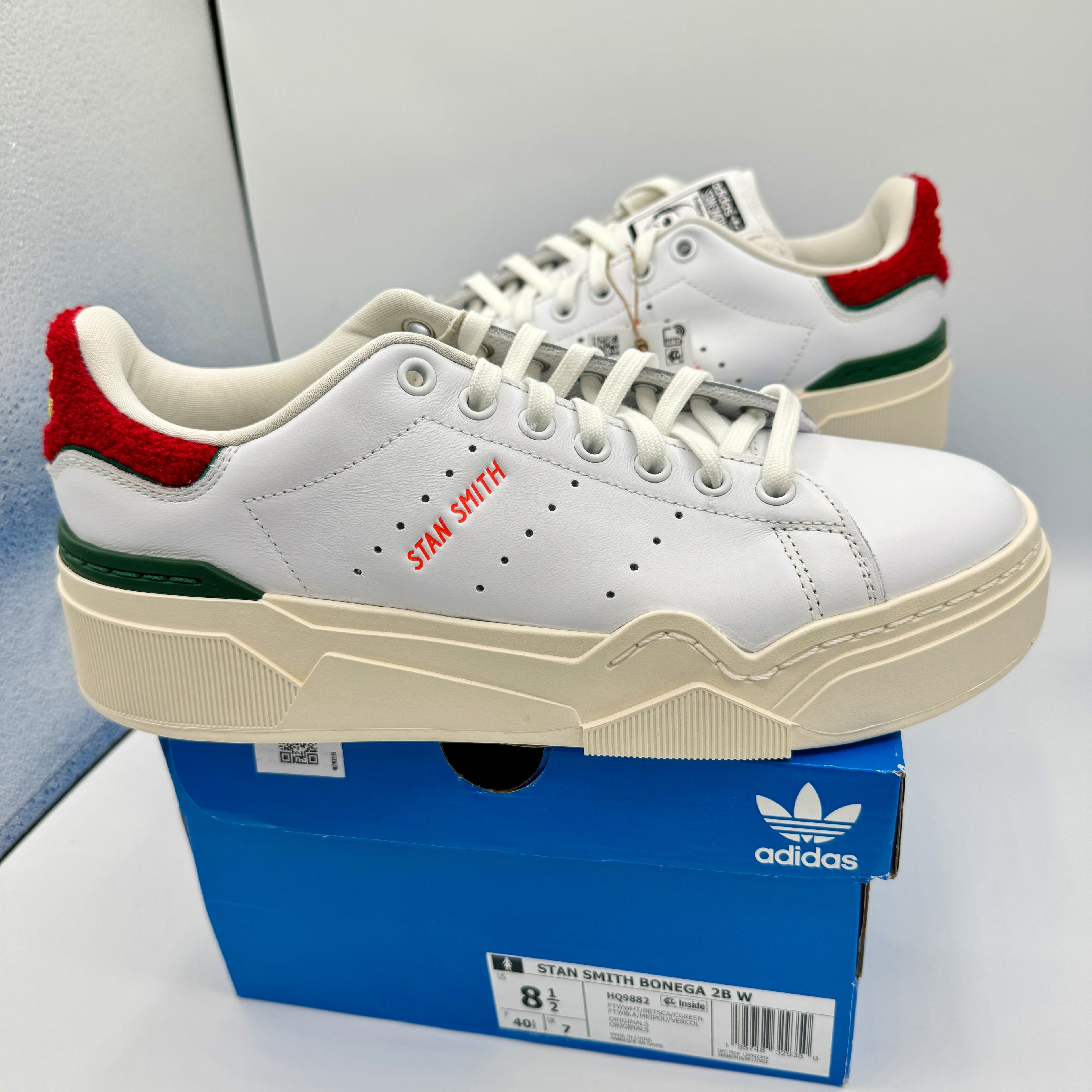 Adidas Stan Smith Bonega Platform Women’s Sneaker 2B sherpa heel white red
