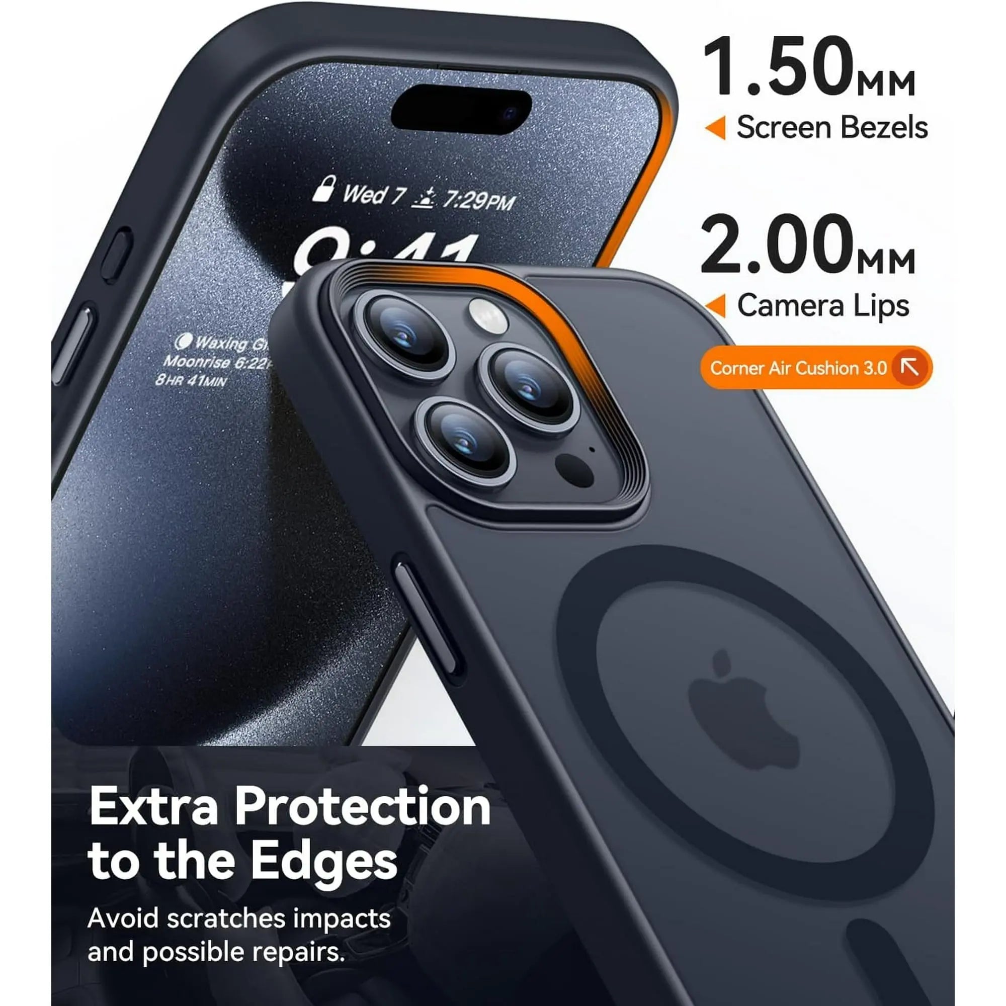 Entronix [Magnetic] Case Compatible with iPhone 15 Pro Max - Translucent Frosted Matte