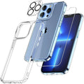 Entronix Bundle Compatible with iPhone 12 Pro Max - [Hard Back] Clear Case, 1 Clear Screen Protector & 1 Camera Lens Protector