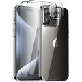 Entronix Bundle Compatible with iPhone 14 Pro Max - [Hard Back] Clear Case & 2 Clear Screen Protectors