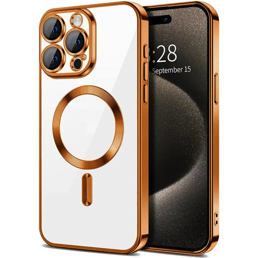 Entronix [Magnetic] Case Compatible with iPhone 15 Pro Max - [Clear Back] Luxury Glossy Cover