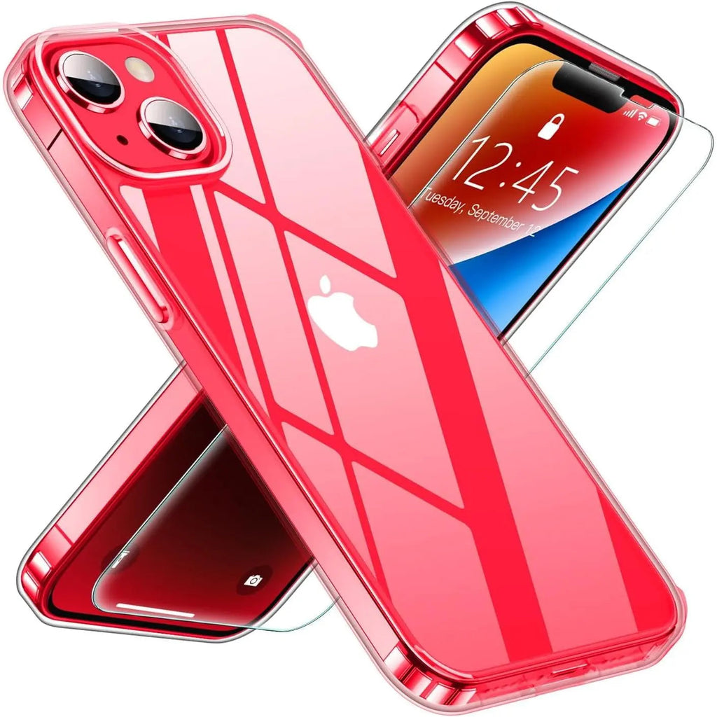 Entronix Bundle Compatible with iPhone 14 Plus - [Hard Back] Clear Case & 1 Clear Screen Protector