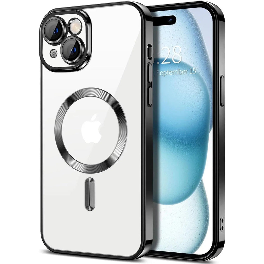 Entronix [Magnetic] Case Compatible with iPhone 15 - [Clear Back] Luxury Glossy Cover