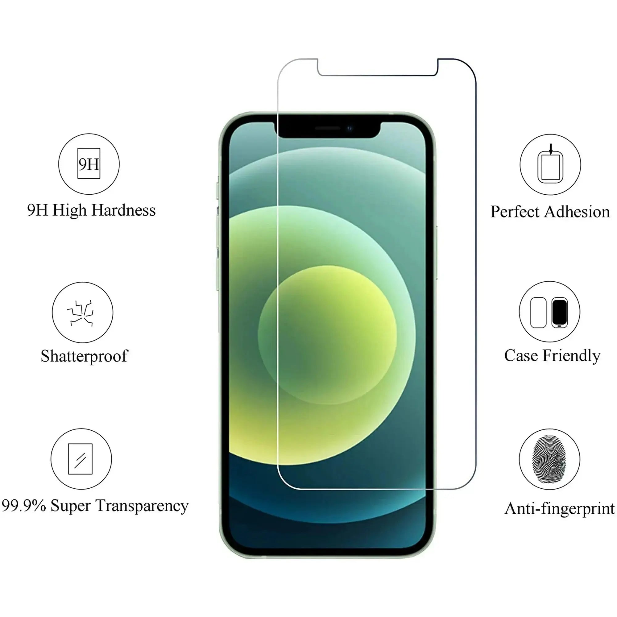 Entronix Clear Screen Protector & Camera Lens Protector Compatible with iPhone 12 Mini - 4-Piece Combo