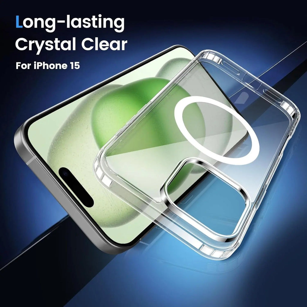 Entronix [Magnetic] Case Compatible with iPhone 13 - [Hard Back] Slim Clear