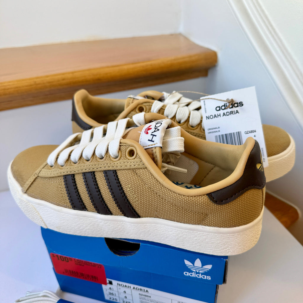 Adidas x Noah Adria Collab Sneakers in  Golden Beige Tan Brown Shoes