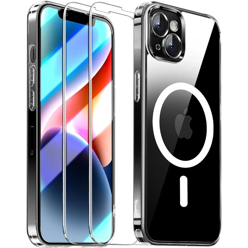 Entronix Bundle Compatible with iPhone 14 - [Magnetic] Clear Case & 2 Clear Screen Protectors