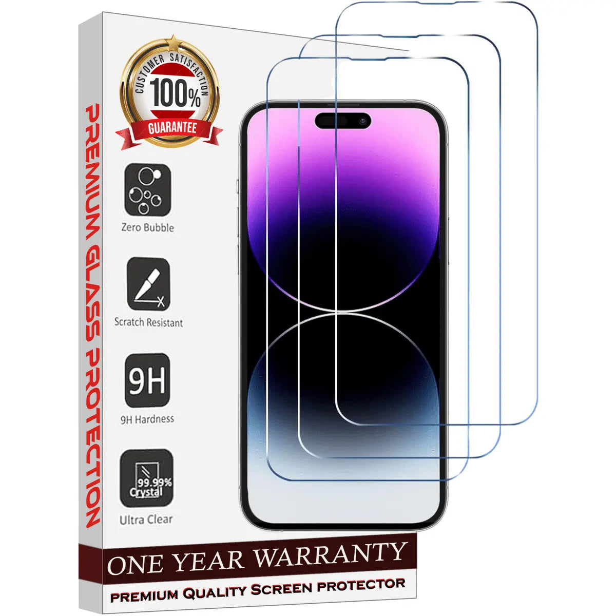 Entronix Clear Screen Protector Compatible with iPhone XR - 3-Piece Combo
