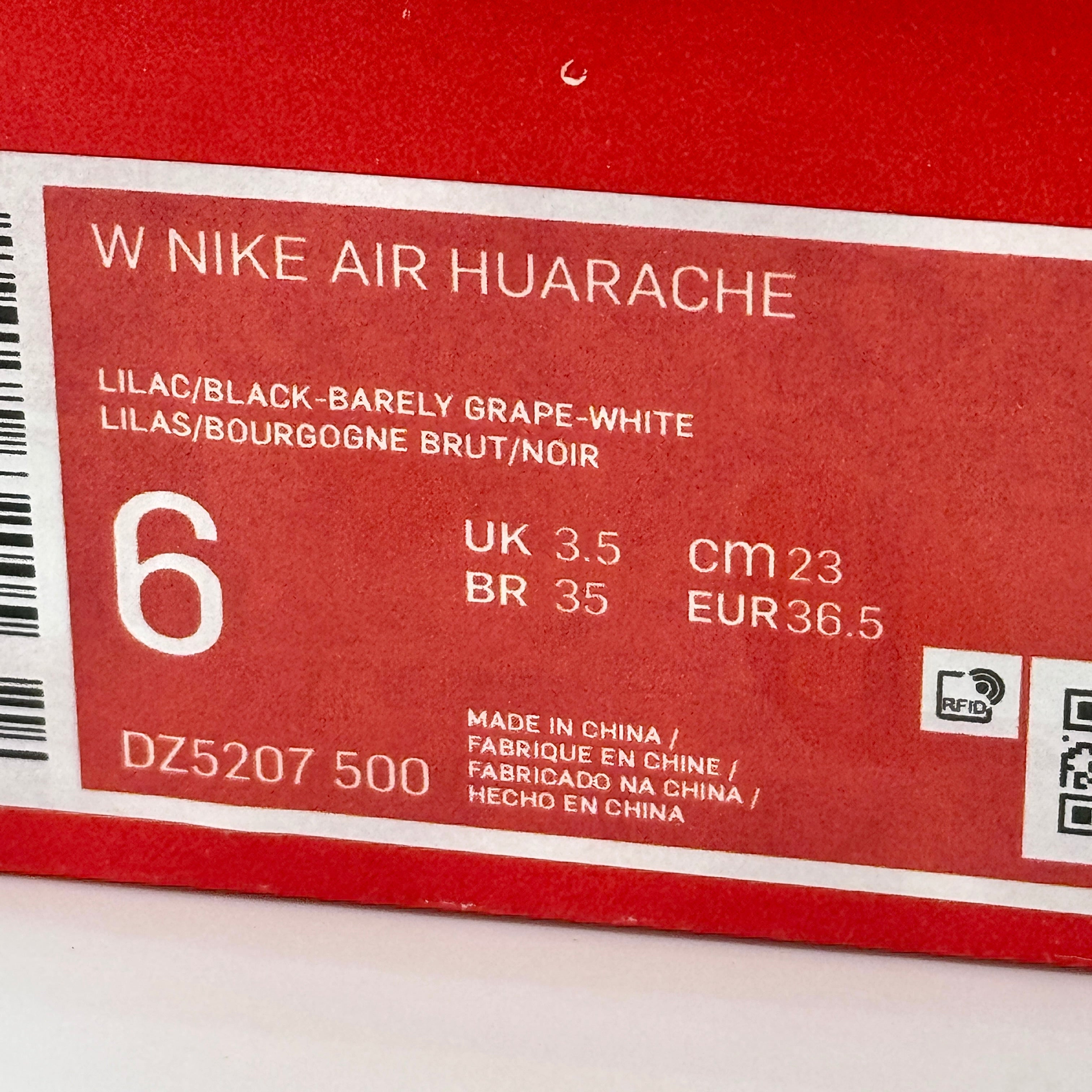 Nike Hurache Women’s Sneakers in Lilac Purple / Black / Barely Grape / White