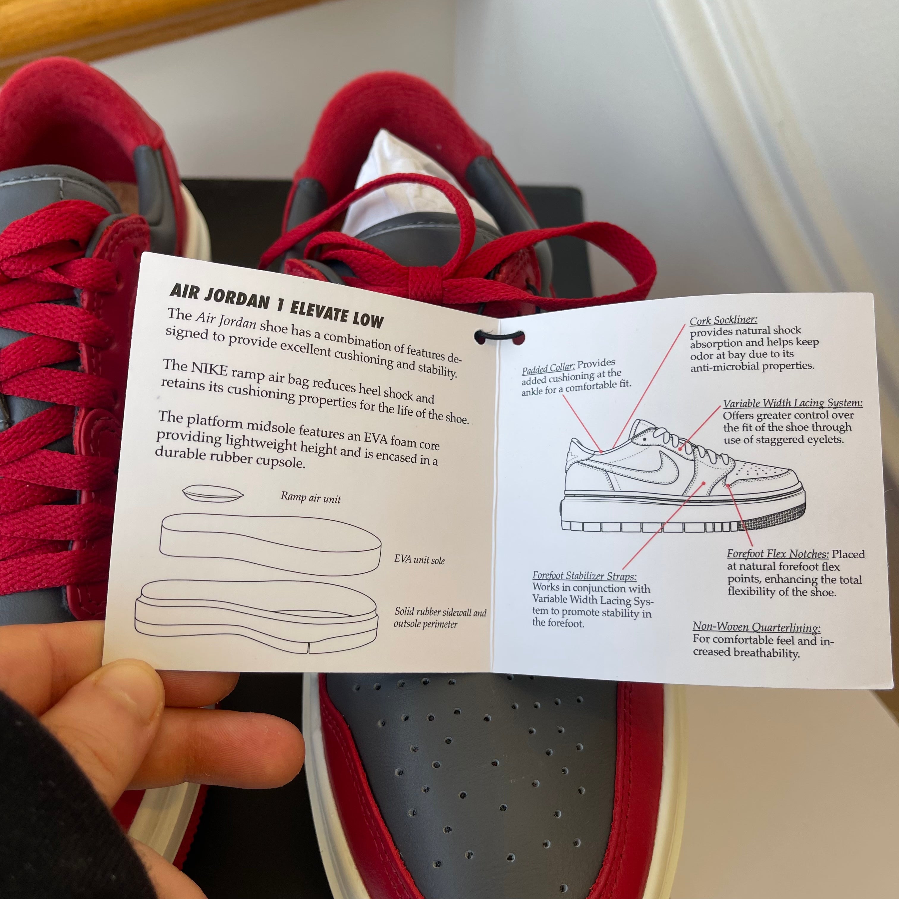Nike Air Jordan Elevate Platform Women’s Sneakers - Varsity Red / Dark Grey