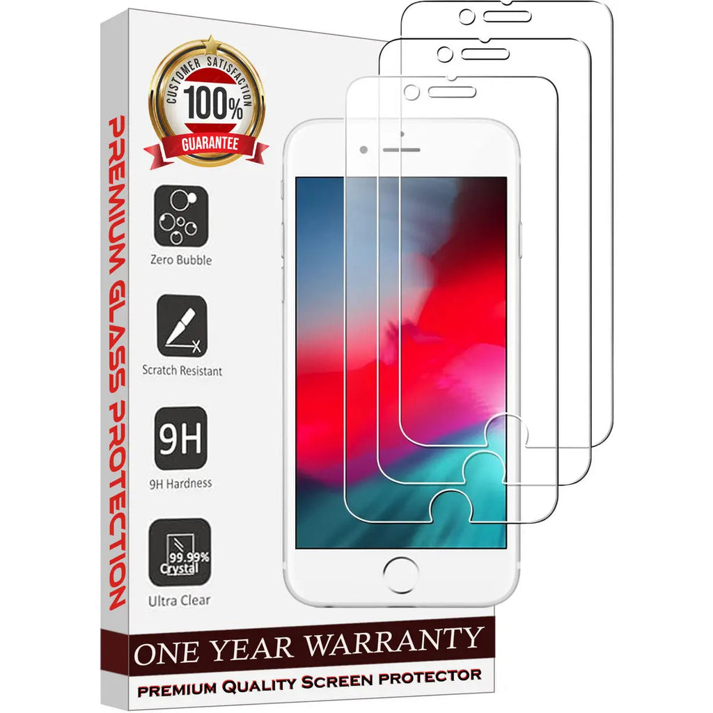 Entronix Clear Screen Protector Compatible with iPhone 8/7/SE (2nd Gen) - 3-Piece Combo