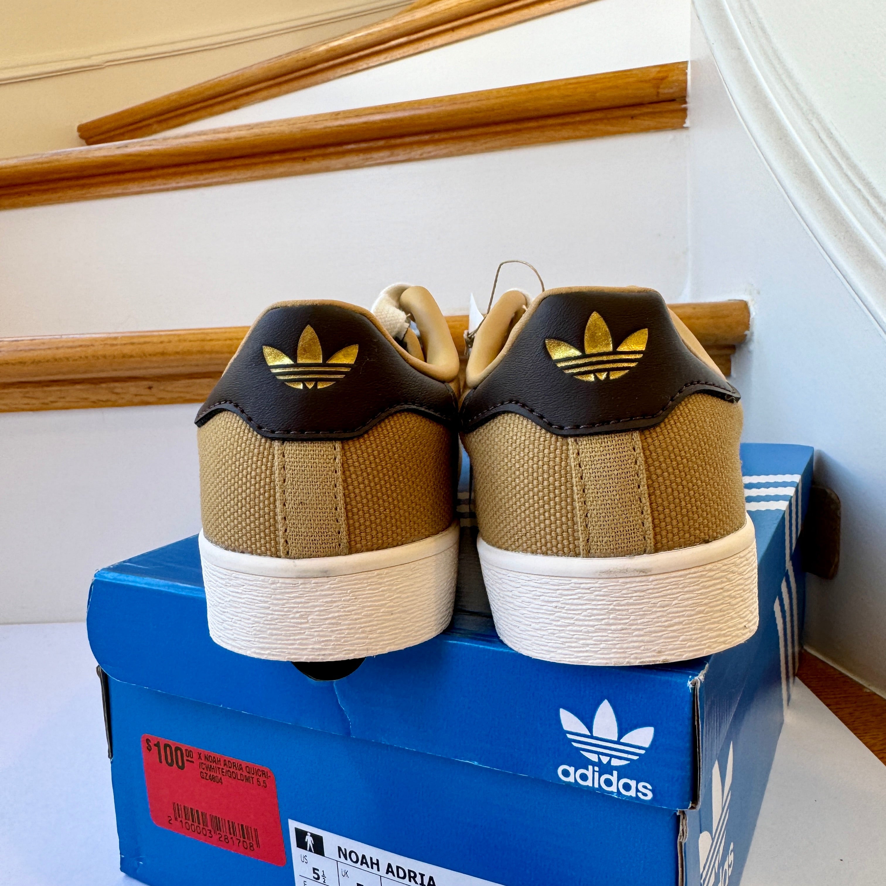 Adidas x Noah Adria Collab Sneakers in  Golden Beige Tan Brown Shoes