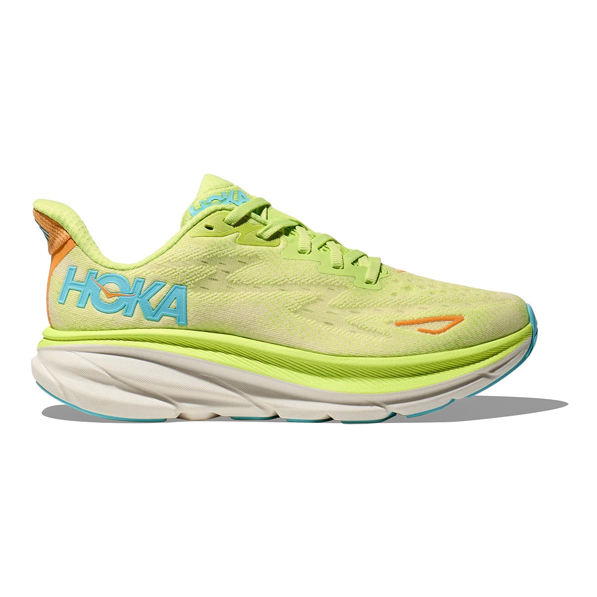 Hoka Clifton 9 Women’s Running Athletic Shoes in Yellow Lettuce Solar Flare