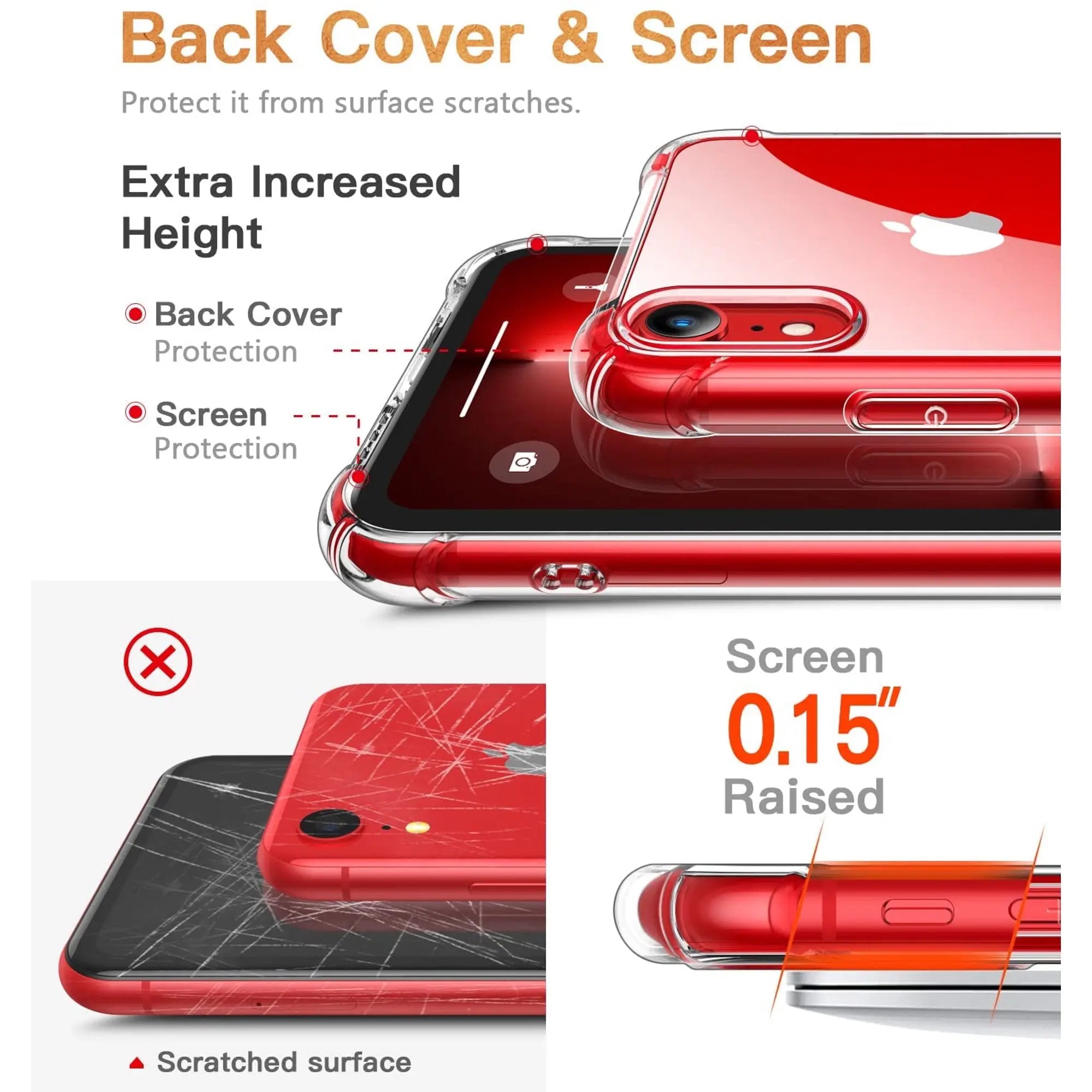 Entronix Case Compatible with iPhone XR - [Hard Back] Slim Clear
