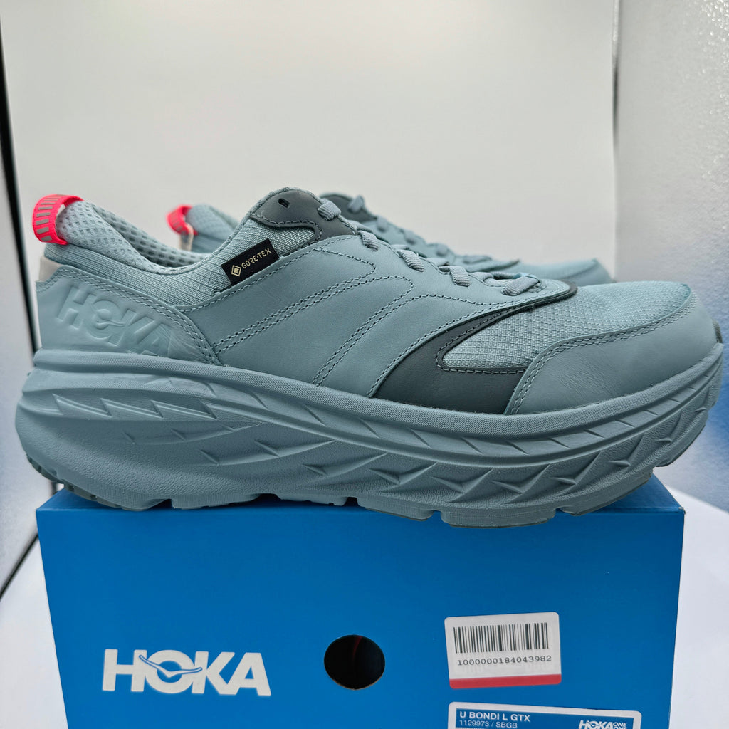 Hoka Bondi L Leather GTX GoreTex U Unisex , Stone Goblin Blue Cushioned Shoes