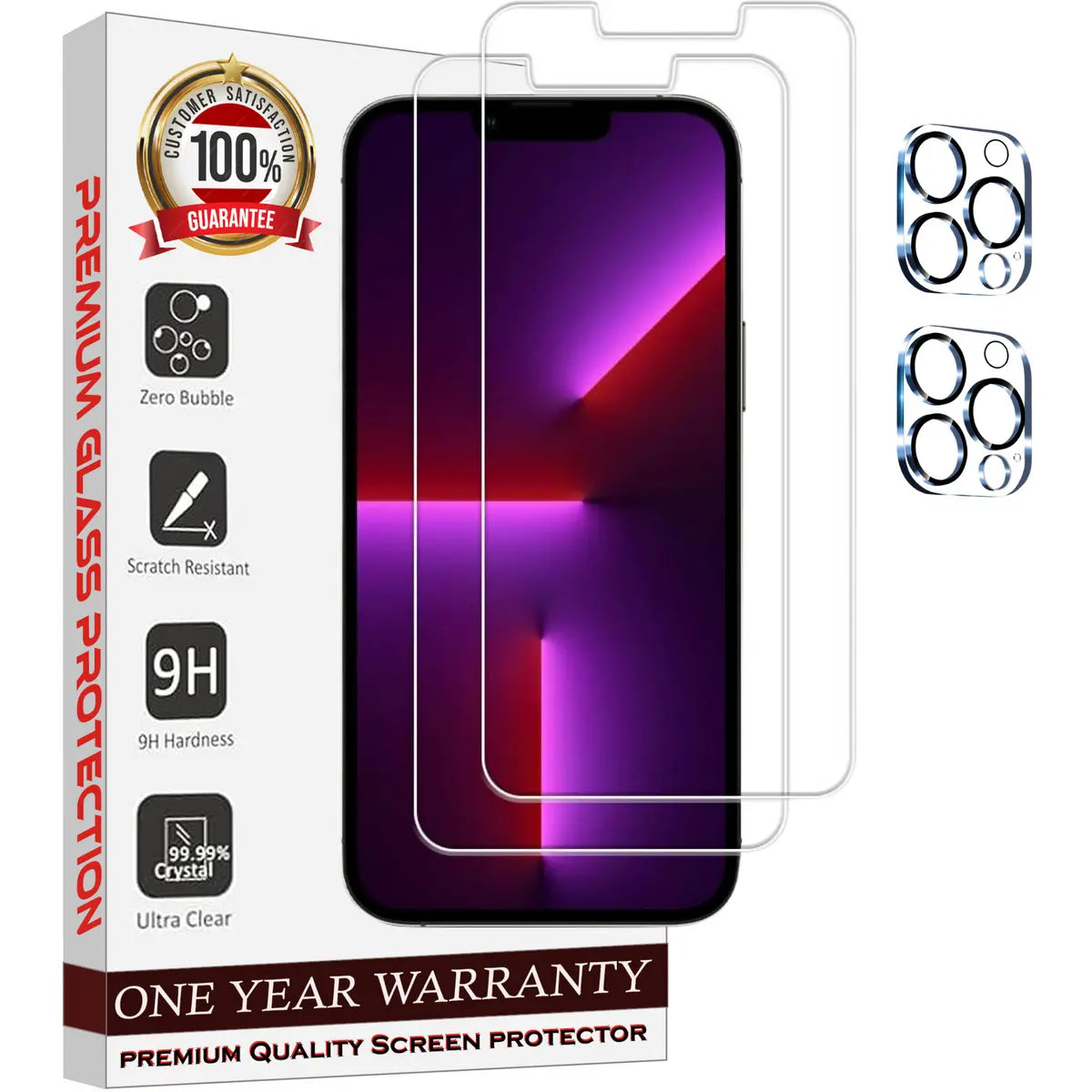 Entronix Clear Screen Protector & Camera Lens Protector Compatible with iPhone 12 Pro - 4-Piece Combo