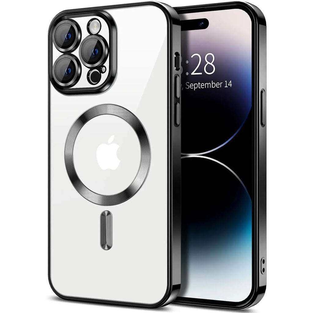 Entronix [Magnetic] Case Compatible with iPhone 14 Pro Max - [Clear Back] Luxury Glossy Cover