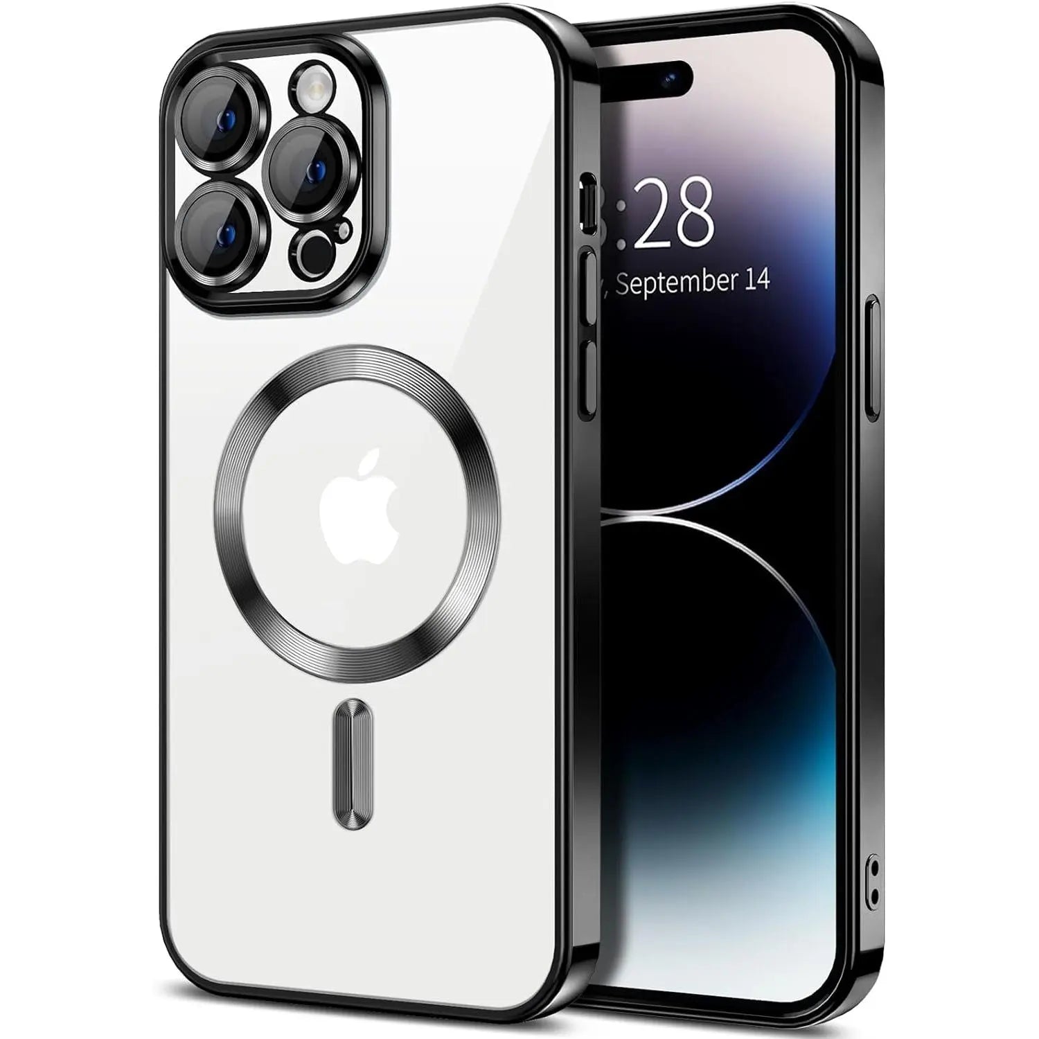 Entronix [Magnetic] Case Compatible with iPhone 14 Pro Max - [Clear Back] Luxury Glossy Cover