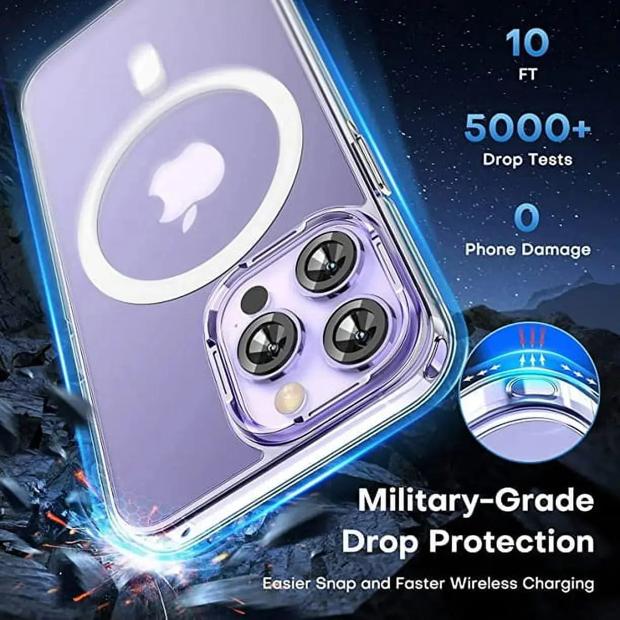 Entronix Bundle Compatible with iPhone 13 Mini - [Magnetic] Clear Case, 1 Clear Screen Protector & 1 Camera Lens Protectors