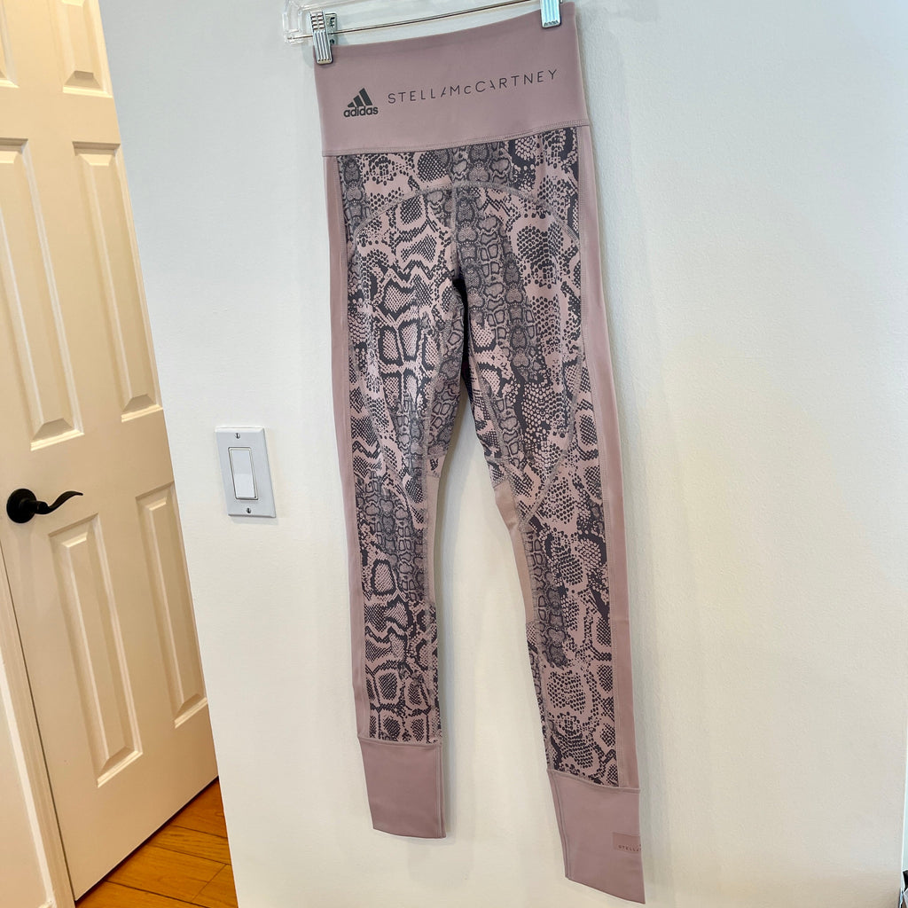 Stella McCartney Adidas Train BT Athletic Leggings in Mauve Tan Snake Brown