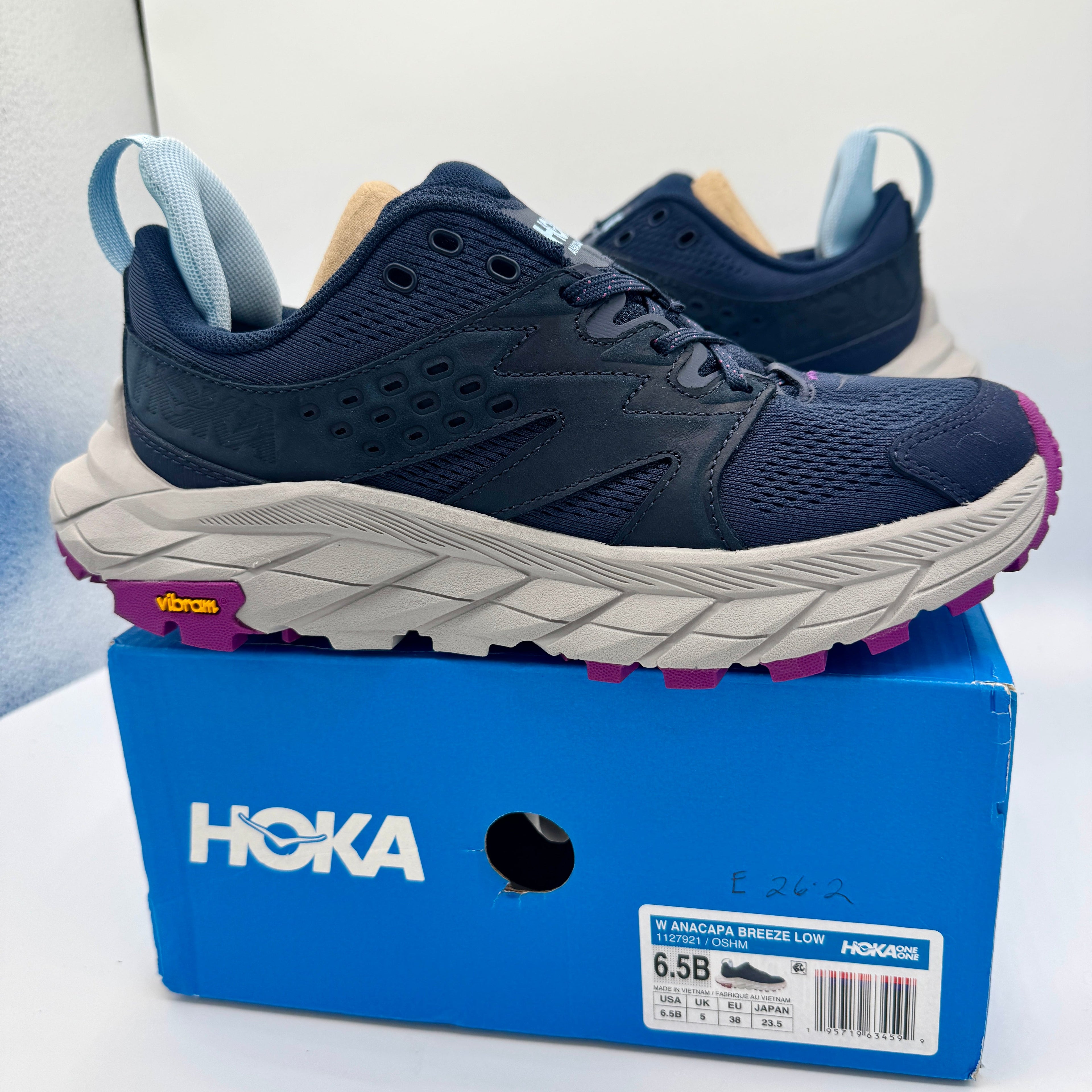 Hoka Anacapa Breeze Low Women’s Hiking Shoes in Outer Space / Harbor Mist