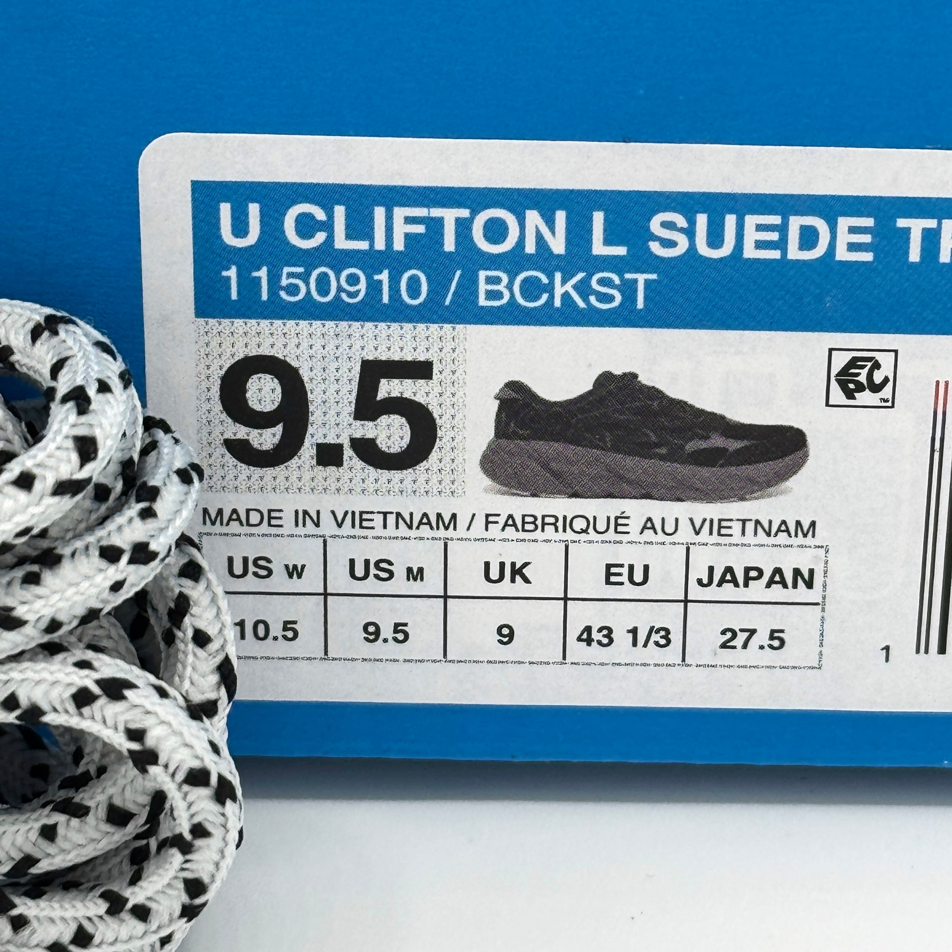Hoka Clifton Elite Terrain System L Suede Leather Black Grey Unisex Sneakers