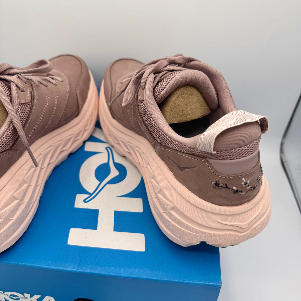 Hoka Bondi L Leather Embroidered Sneakers Unisex BP Vibrant Bloom