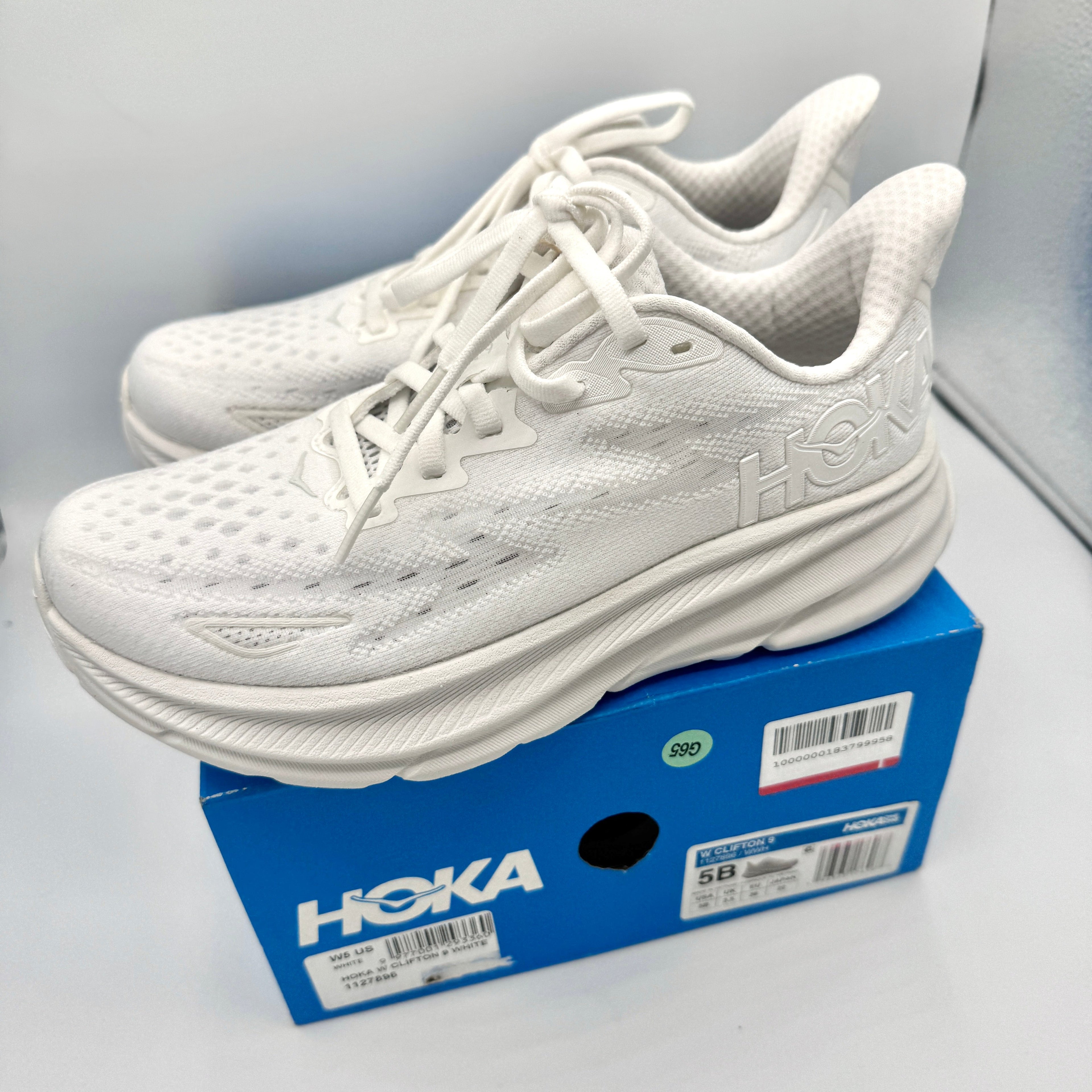 Hoka Clifton 9 White Women’s Running Shoes Athletic Sneakers