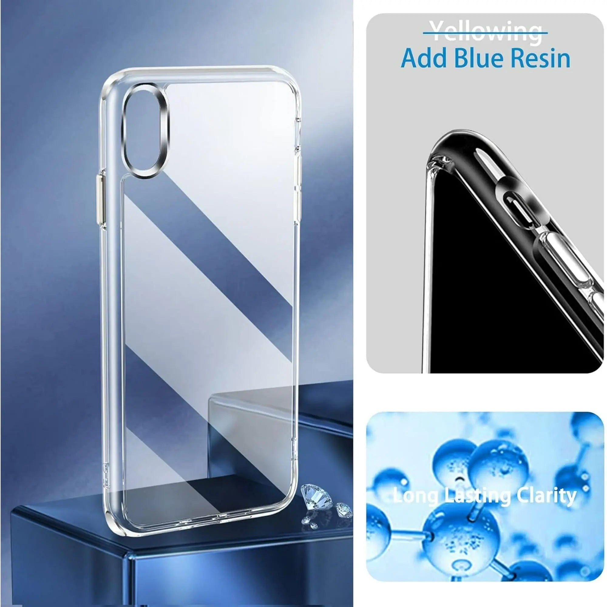 Entronix Case Compatible with iPhone X/XS - [Hard Back] Slim Clear