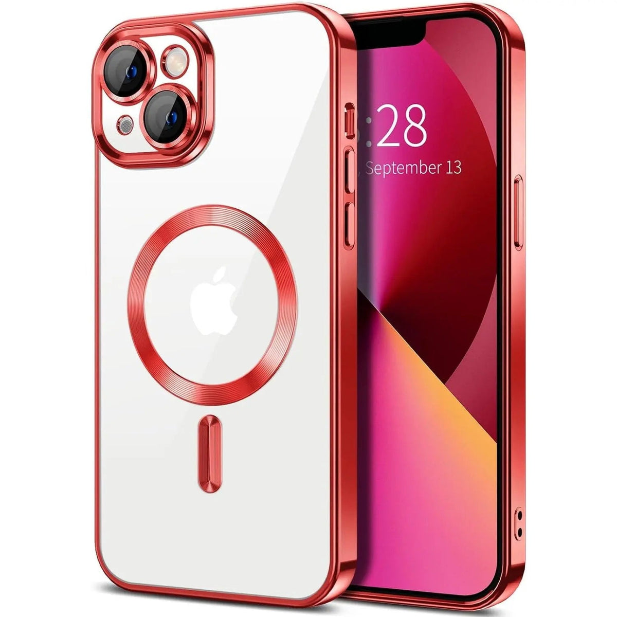 Entronix [Magnetic] Case Compatible with iPhone 14 - [Clear Back] Luxury Glossy Cover