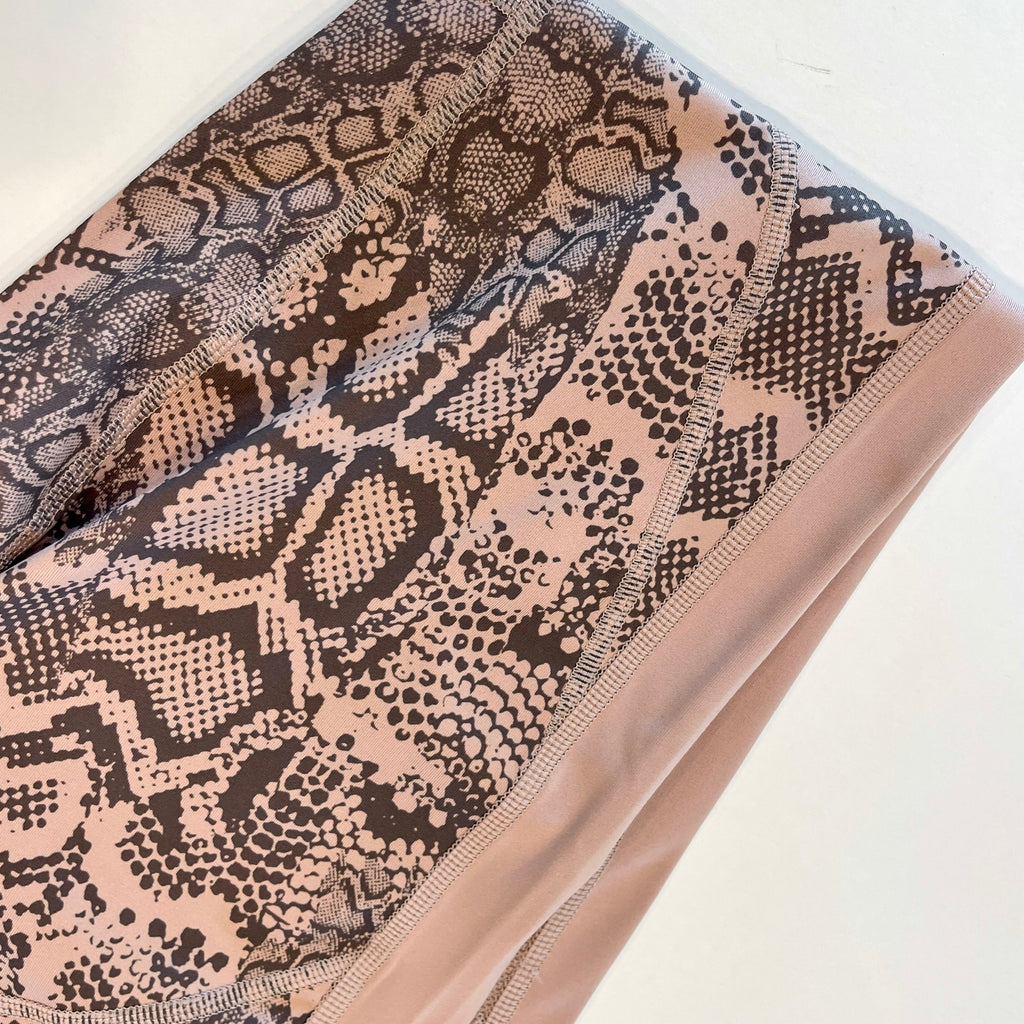 Stella McCartney Adidas Train BT Athletic Leggings in Mauve Tan Snake Brown