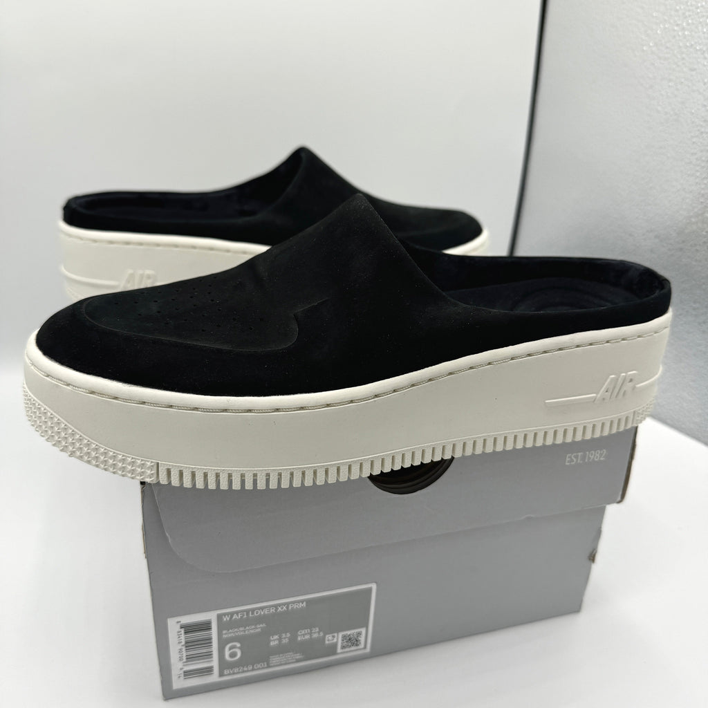 Nike Air Force 1 Lover XX Black Suede Leather Slip On Mule Platform sneakers