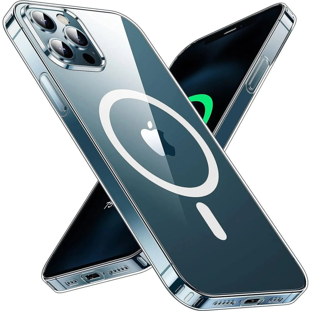 Entronix [Magnetic] Case Compatible with iPhone 12 - [Hard Back] Slim Clear
