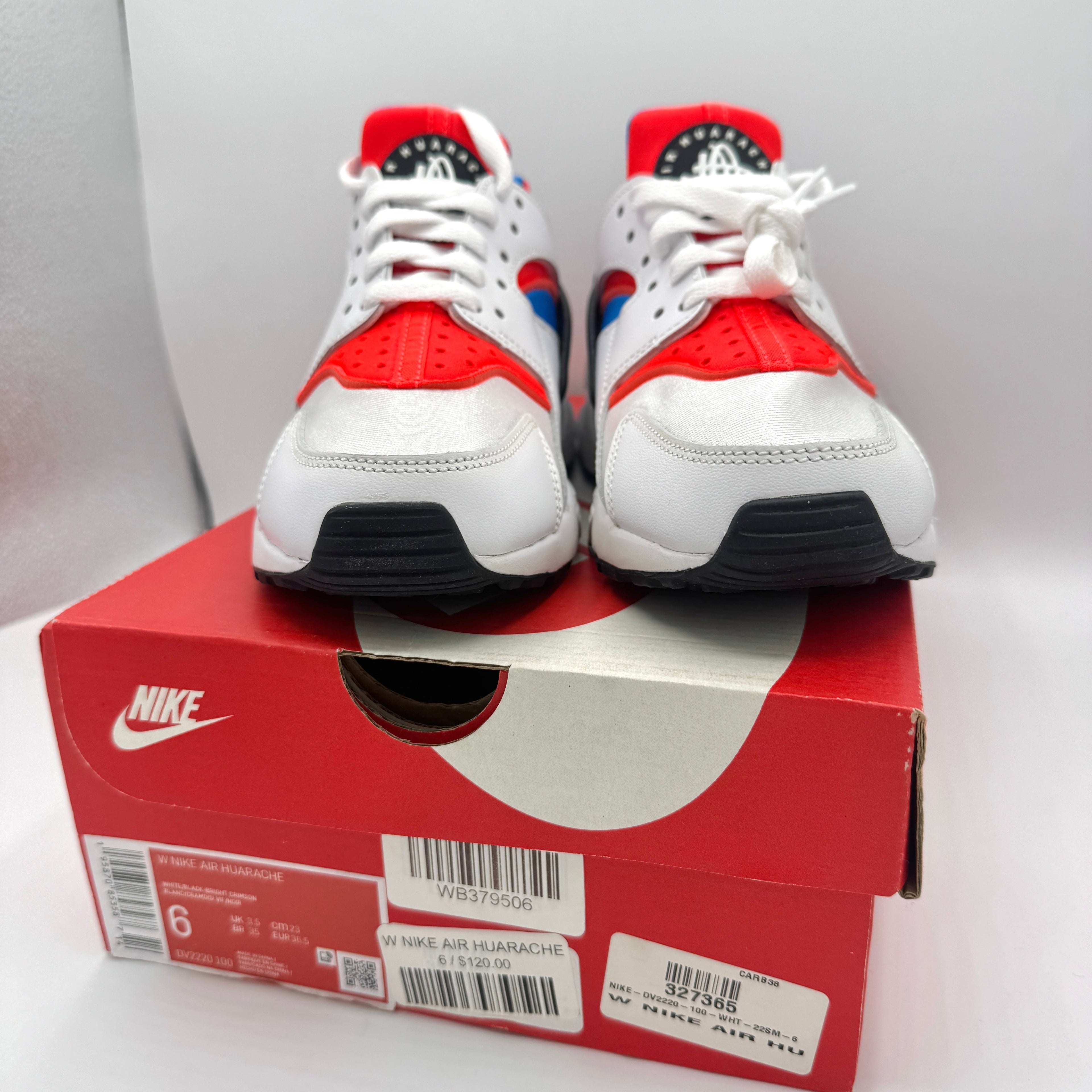 Nike Hurache Women’s Sneakers in White Bright Crimson / Photo Blue / Black