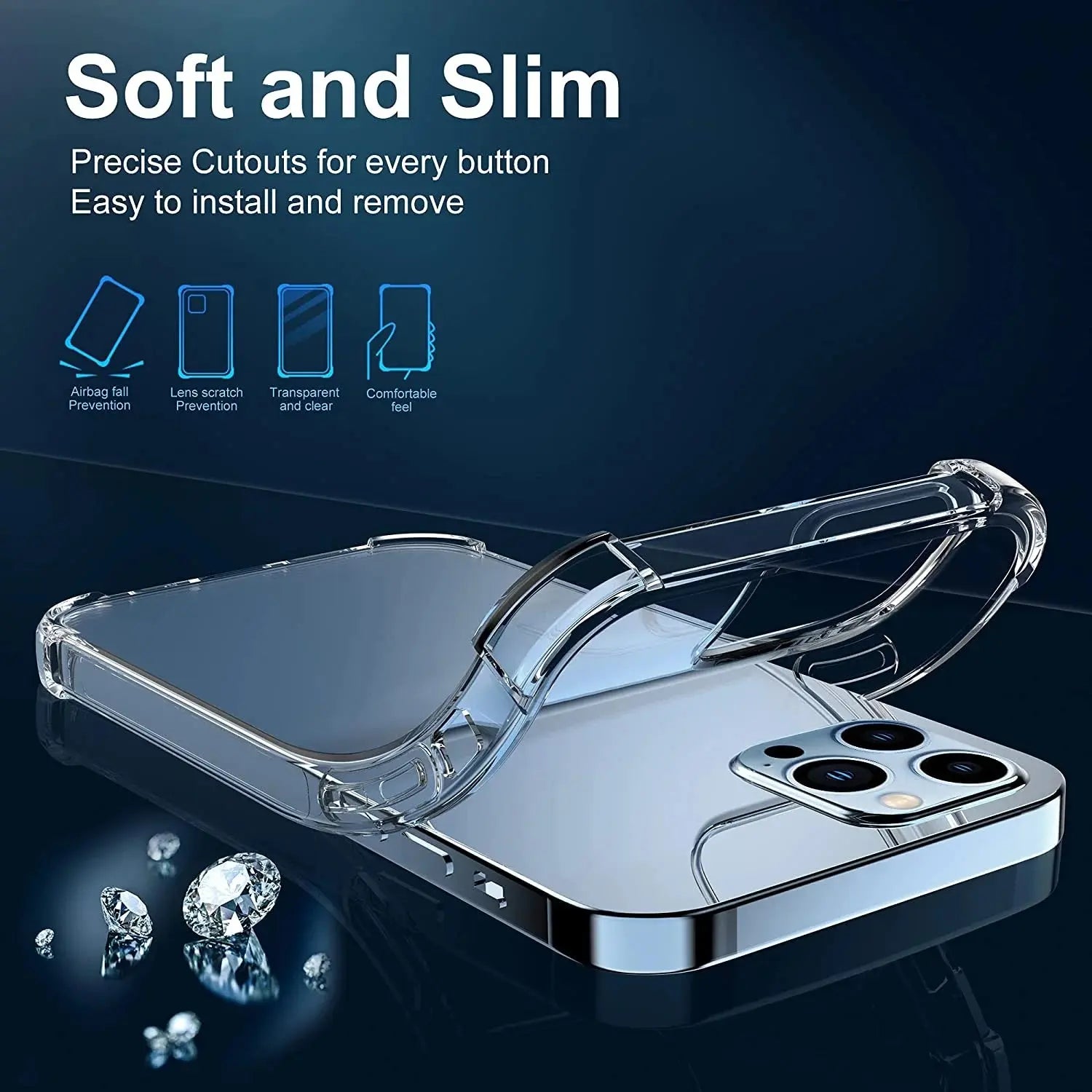 Entronix Case Compatible with iPhone 13 Pro Max - [Hard Back] Slim Clear