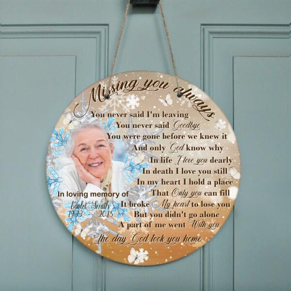 Personalized Remembrance Circle Wall Art - Best Memorial Gift - Missing You Always - GTWDM6