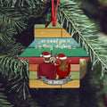 Personalized Couple Hugging Dog Wooden Ornament - Couple With Up to 3 Dogs - Best Gift For Dog Lover - Life Is Better With Dogs