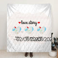 Personalized Map Photo Quilt/Fleece Blanket - Best Gift For Couple - Love Story