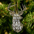 Personalized Deer Ornament - Gift For Christmas - Best Buckin' Dad Ever