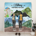 Personalized Hiking Pillow Cover/Quilt/Fleece Blanket - Adult/Couple/Parents With Up to 3 Kids - Gift Idea For Hiking Lover - Hiking Partners For Life