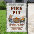 Personalized Couple Fire Pit Flag Sign - Best Gift For Couple/Friends - Fire Pit Where Music Gets Played And Memories Are Made
