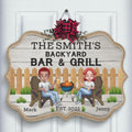 Personalized Patio Rectangle Door Sign - Best Gift For Couple - Backyard Bar & Grill