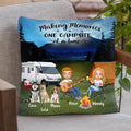 Personalized Guitar Camping Couple Pillow Cover - Gift For Couple/Dog Lovers With Up To 3 Dogs - Making Memories One Campsite At A Time