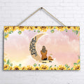 Personalized Cat Sun Flower Door Sign - Up to 6 Cats - Gift Idea For Cat Lover - I Love You To The Moon And Back