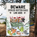 Personalized Xmas Dog Garden Flag - Up to 5 Dogs - Best Gift For Dog Lover - We Are Not Spoiled Our Human Is Well Trained