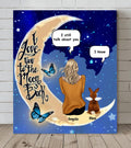 Personalized Memorial Rabbit Canvas - Up to 6 Rabbits - Memorial Gift For Rabbit Lovers - I Love You To The Moon & Back